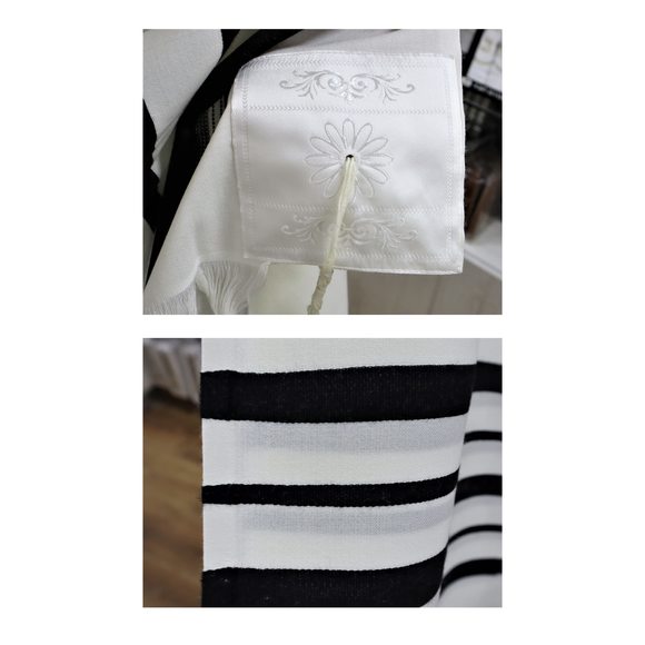 100% Wool Kosher Mehudar Badats Tallit Prayer Shawl From Israel, Very Elegant😒